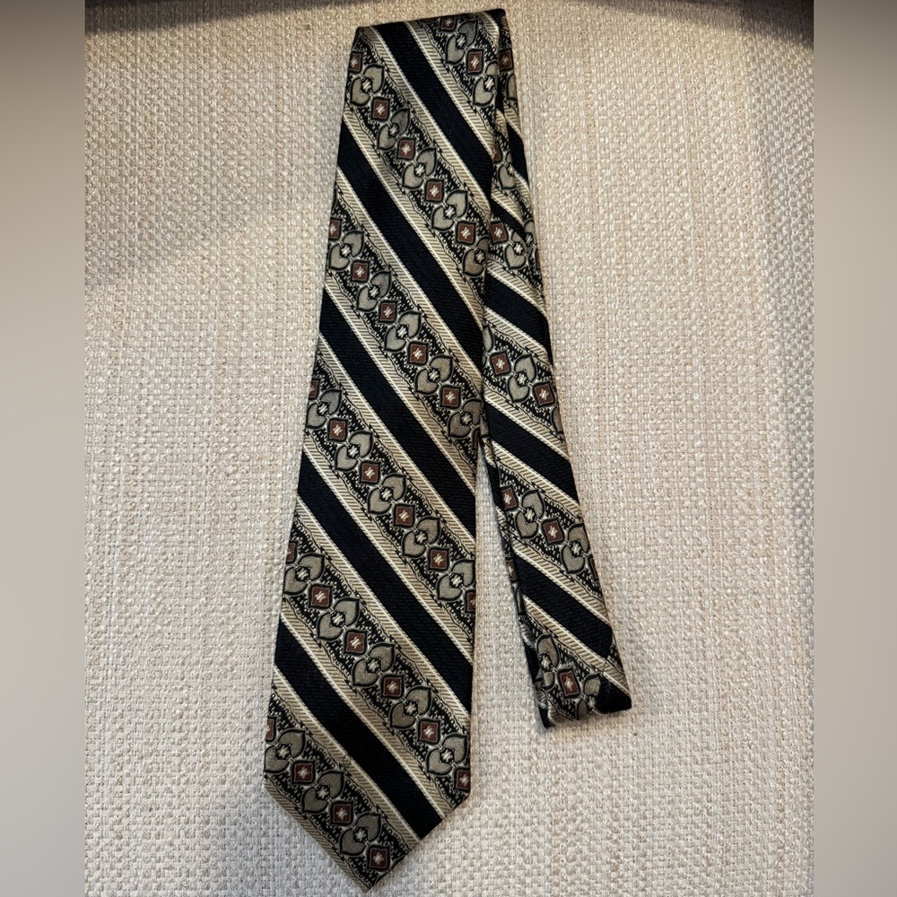 Black and Tan Striped Men's Tie
